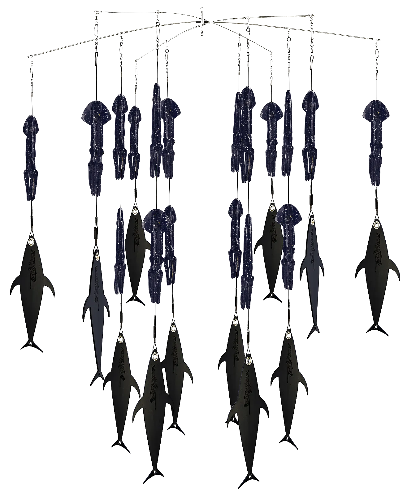 Fish Razr Tackle Flapz And Squid | 38" Dredge Bar | (18) 9" Squid | (12) Flapz |  |