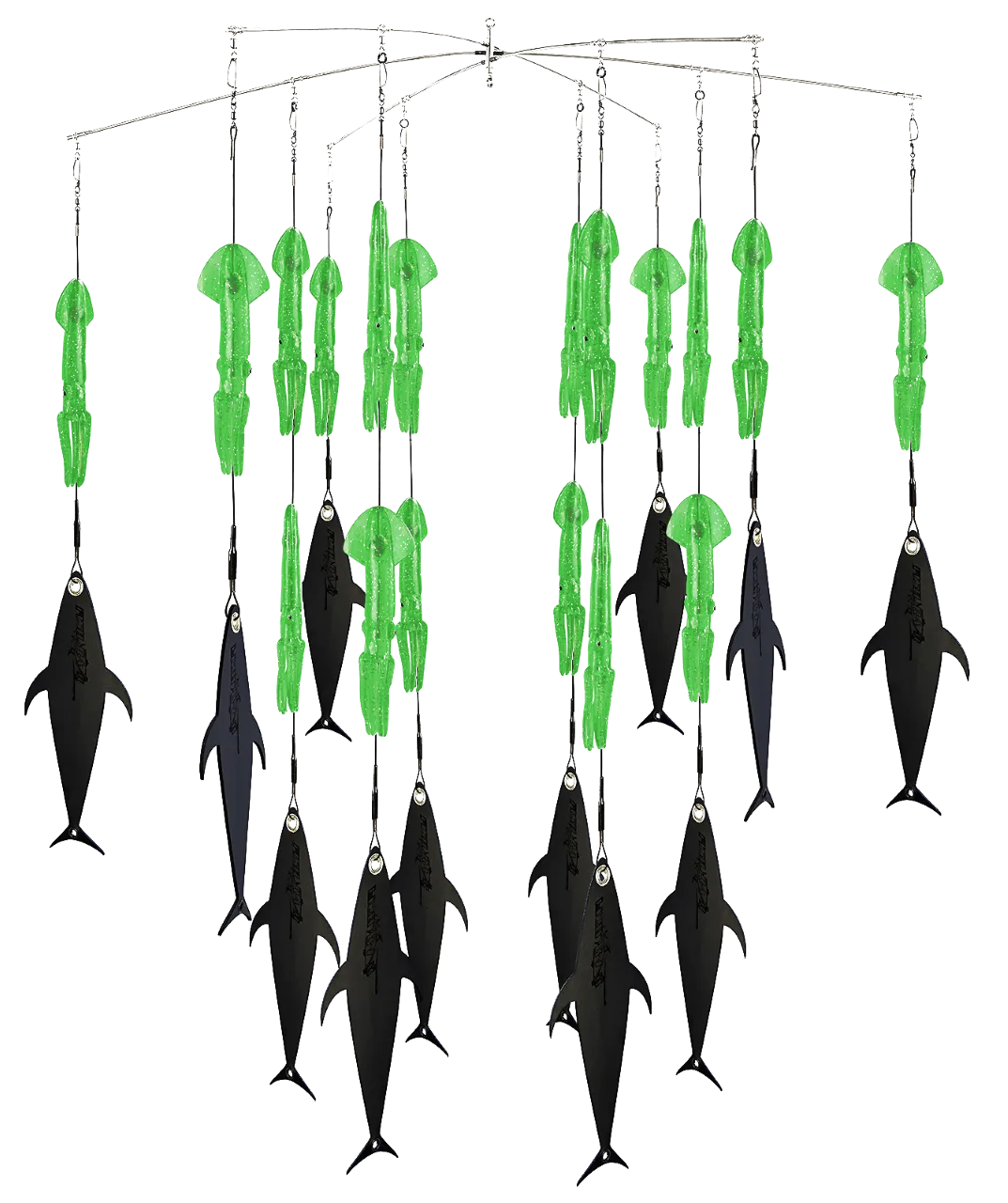 Fish Razr Tackle Flapz And Squid | 38" Dredge Bar | (18) 9" Squid | (12) Flapz |  |