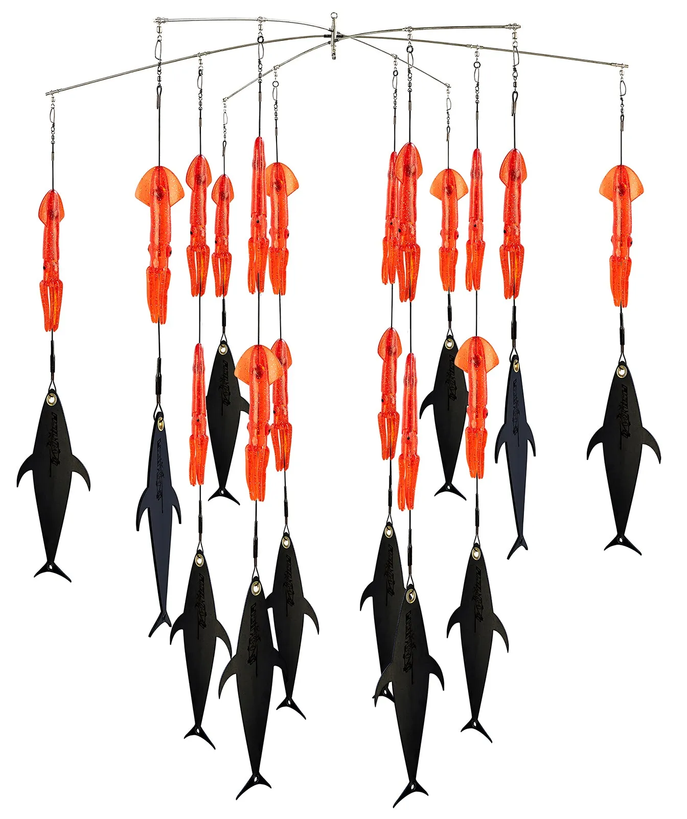 Fish Razr Tackle Flapz And Squid | 38" Dredge Bar | (18) 9" Squid | (12) Flapz |  |