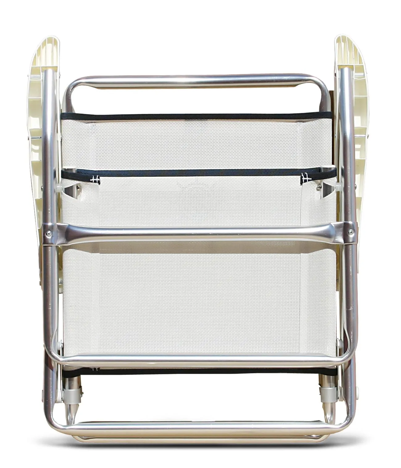 Folding Aluminum Beach Chair with Teak Armrests-Textilene Fabric -PA600T