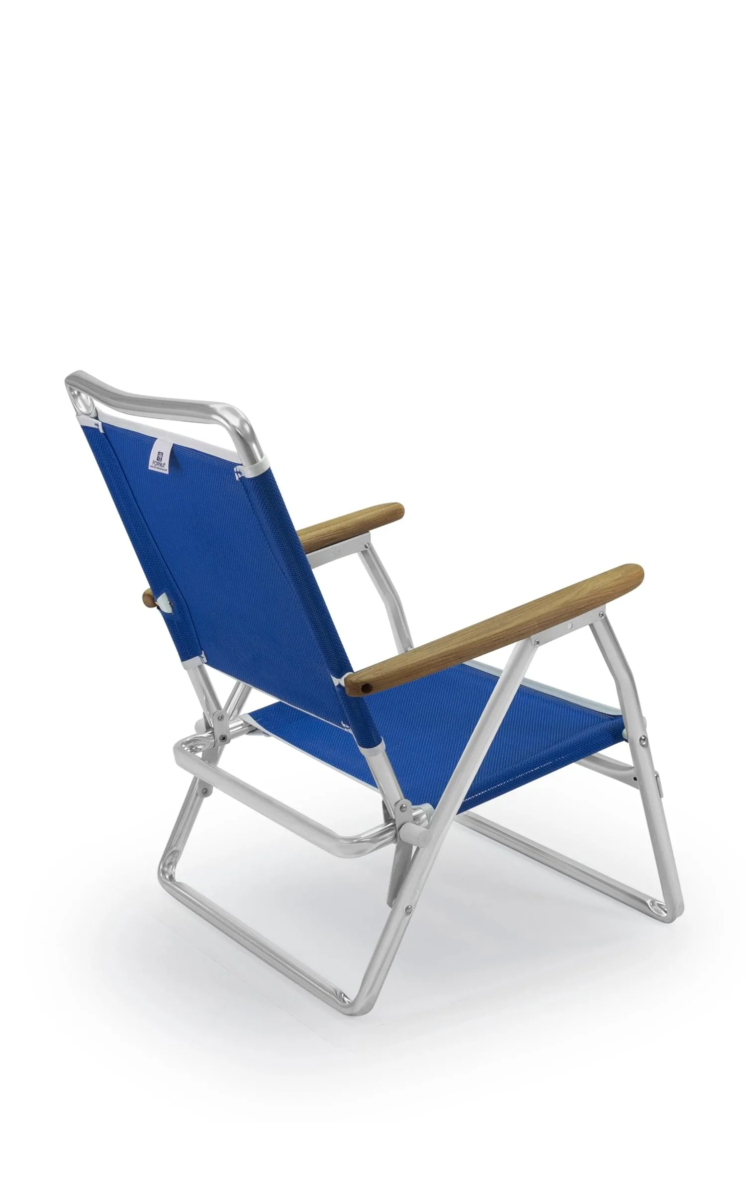 Folding Aluminum Beach Chair with Teak Armrests-Textilene Fabric -PA600T