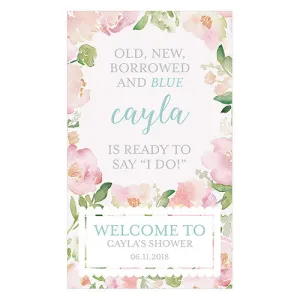 Garden Party Personalized Welcome Sign for Rustic Wood Frame