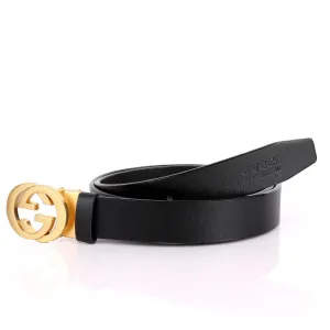 GC Gold Luxurious Men's Black Leather Belt