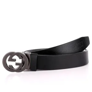 GC Luxurious Men's Black Leather Belt