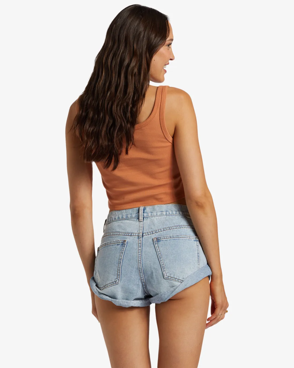 Get Low Short Denim Shorts - Light Wash Destroy