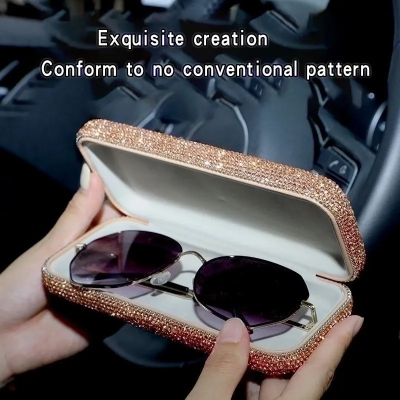 Glam Luxurious Solid Color Rhinestone Unisex Glasses Case