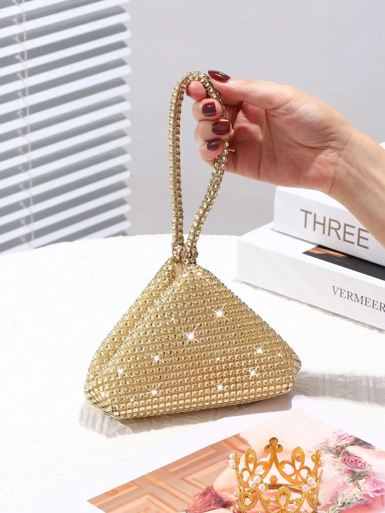 Glamorous Glitter Bling, Sequin, Luxury, Shiny Women's Mini Sparkling Rhinestone Clutch Bag