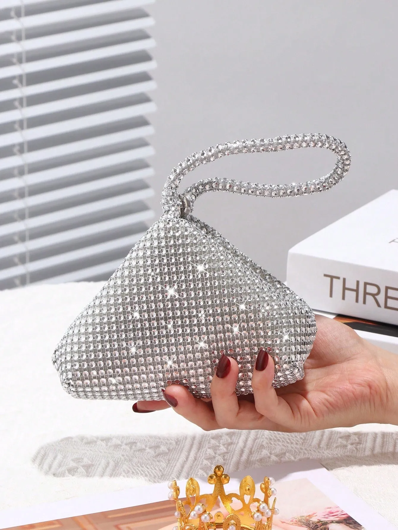 Glamorous Glitter Bling, Sequin, Luxury, Shiny Women's Mini Sparkling Rhinestone Clutch Bag
