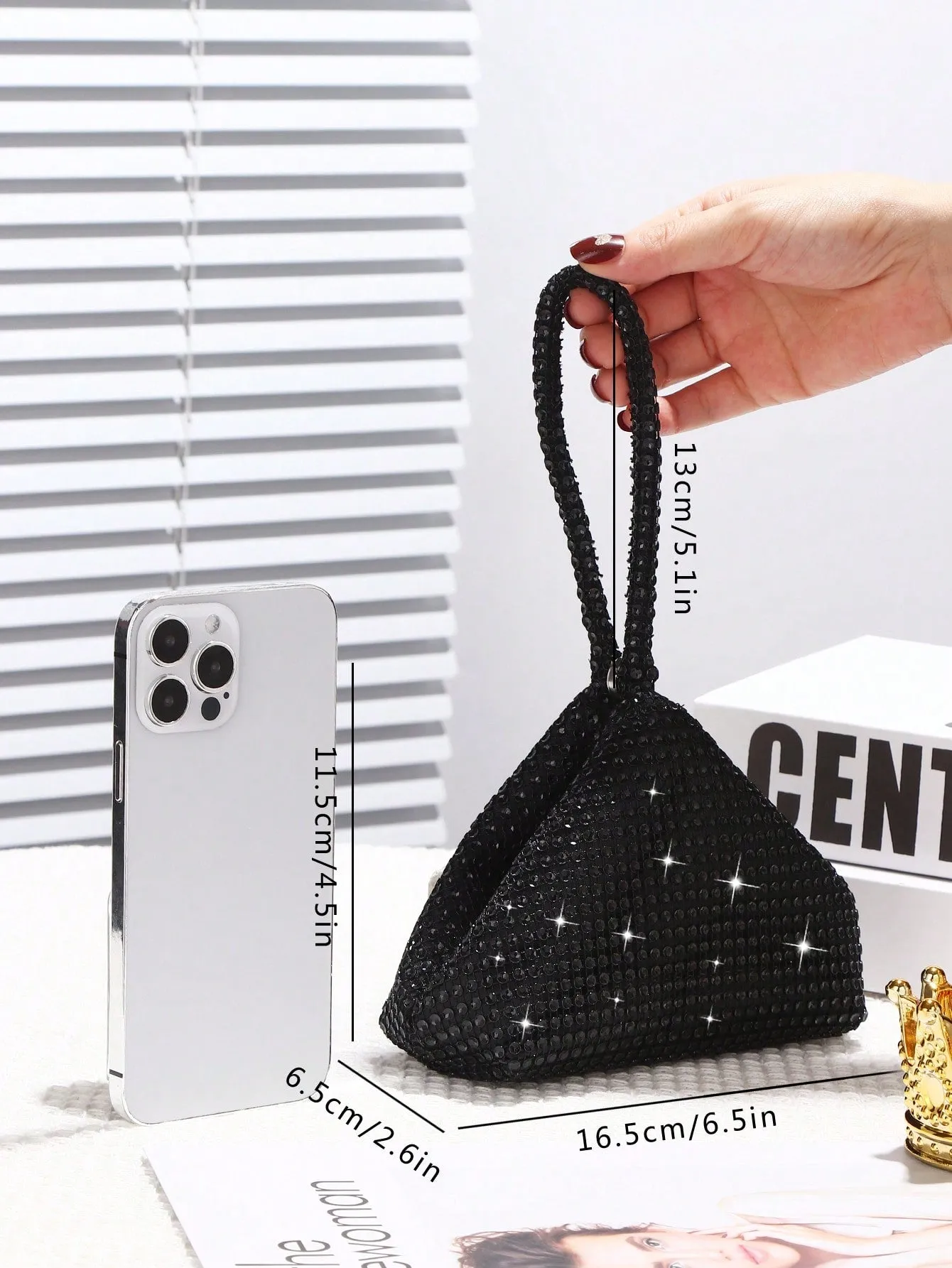 Glamorous Glitter Bling, Sequin, Luxury, Shiny Women's Mini Sparkling Rhinestone Clutch Bag