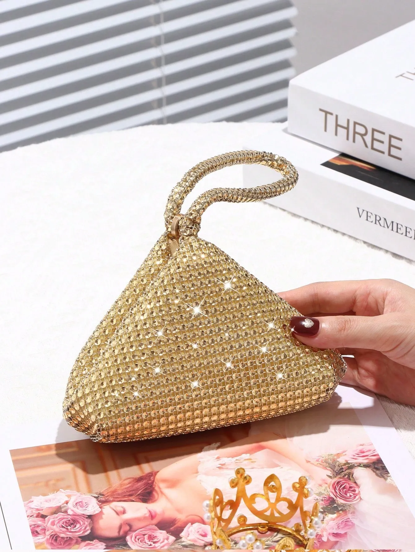 Glamorous Glitter Bling, Sequin, Luxury, Shiny Women's Mini Sparkling Rhinestone Clutch Bag