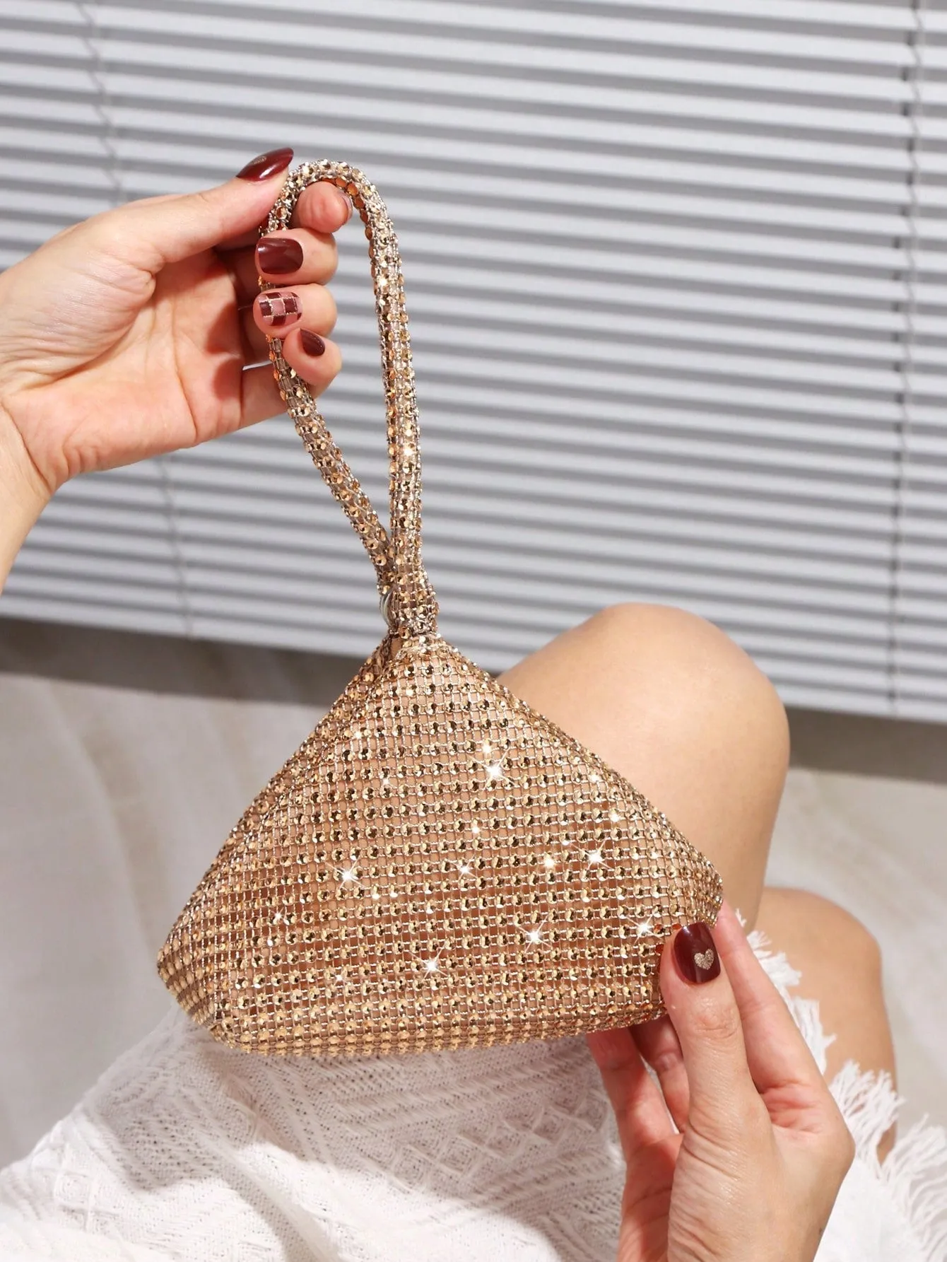 Glamorous Glitter Bling, Sequin, Luxury, Shiny Women's Mini Sparkling Rhinestone Clutch Bag