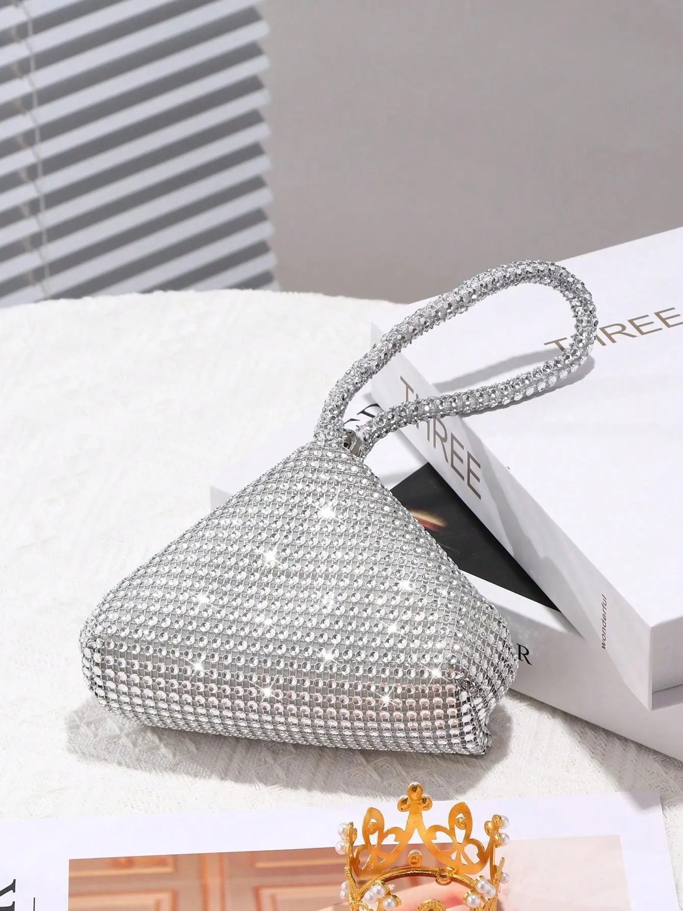 Glamorous Glitter Bling, Sequin, Luxury, Shiny Women's Mini Sparkling Rhinestone Clutch Bag