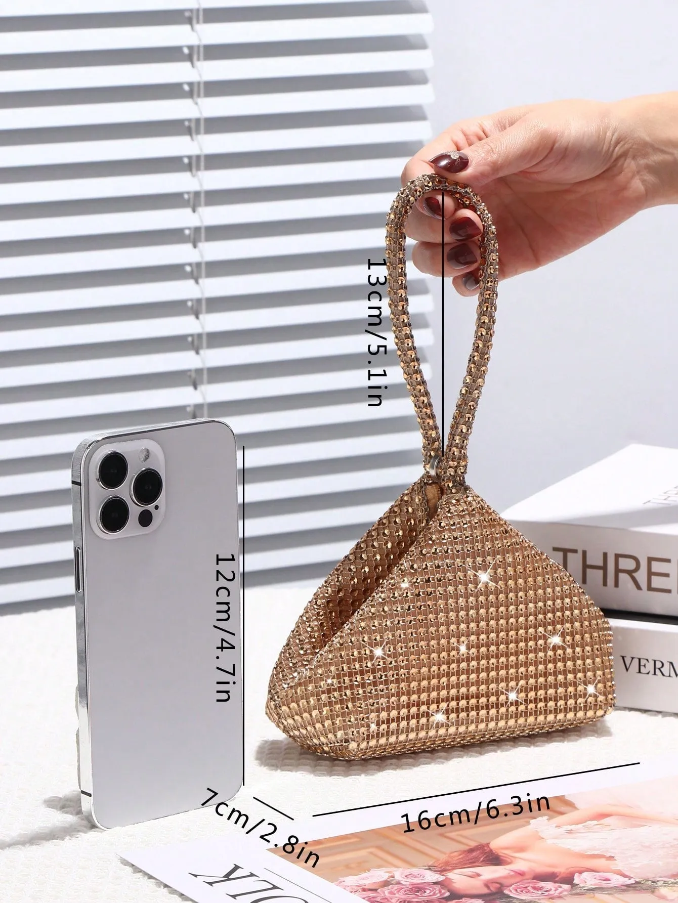 Glamorous Glitter Bling, Sequin, Luxury, Shiny Women's Mini Sparkling Rhinestone Clutch Bag