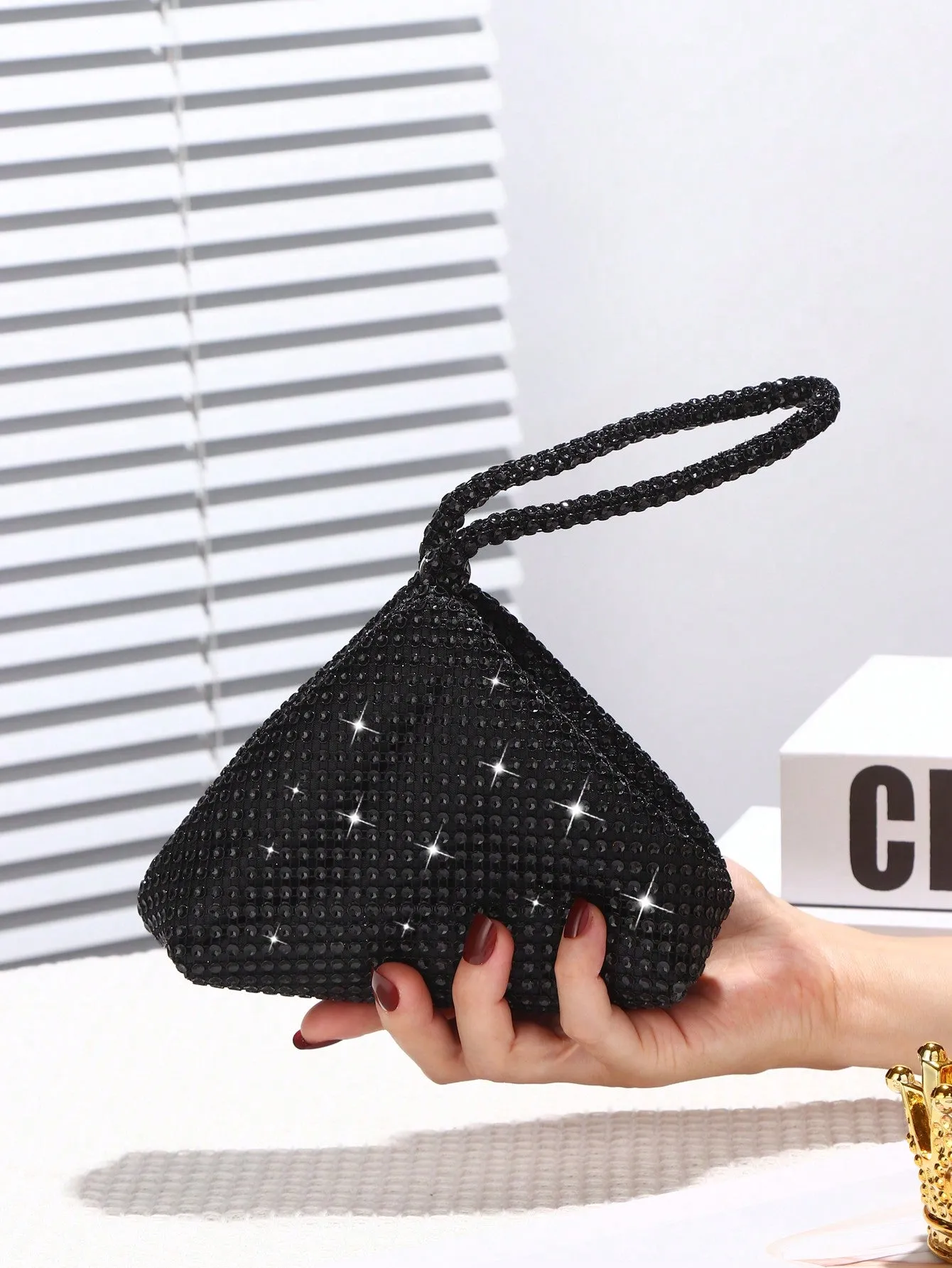 Glamorous Glitter Bling, Sequin, Luxury, Shiny Women's Mini Sparkling Rhinestone Clutch Bag