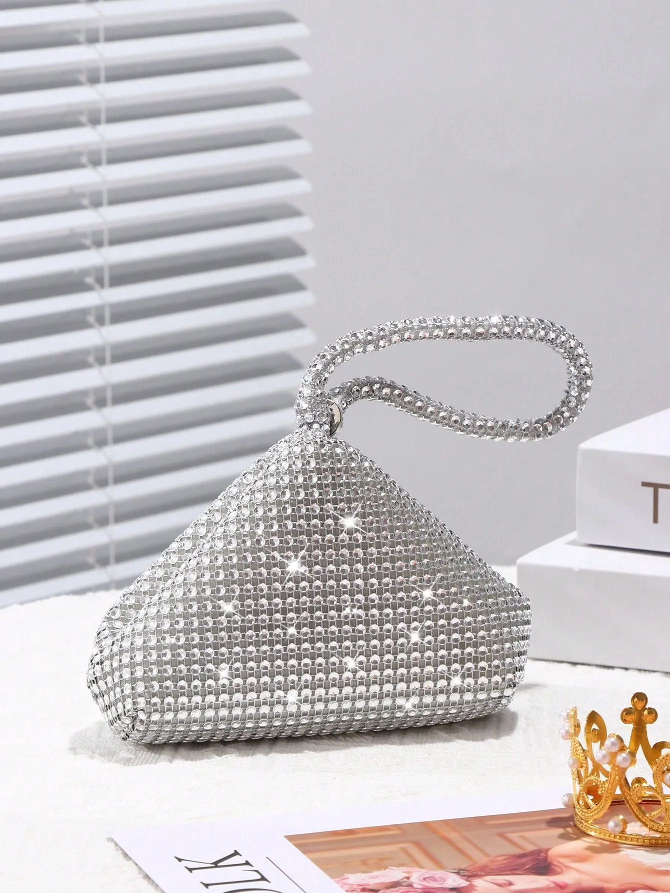 Glamorous Glitter Bling, Sequin, Luxury, Shiny Women's Mini Sparkling Rhinestone Clutch Bag