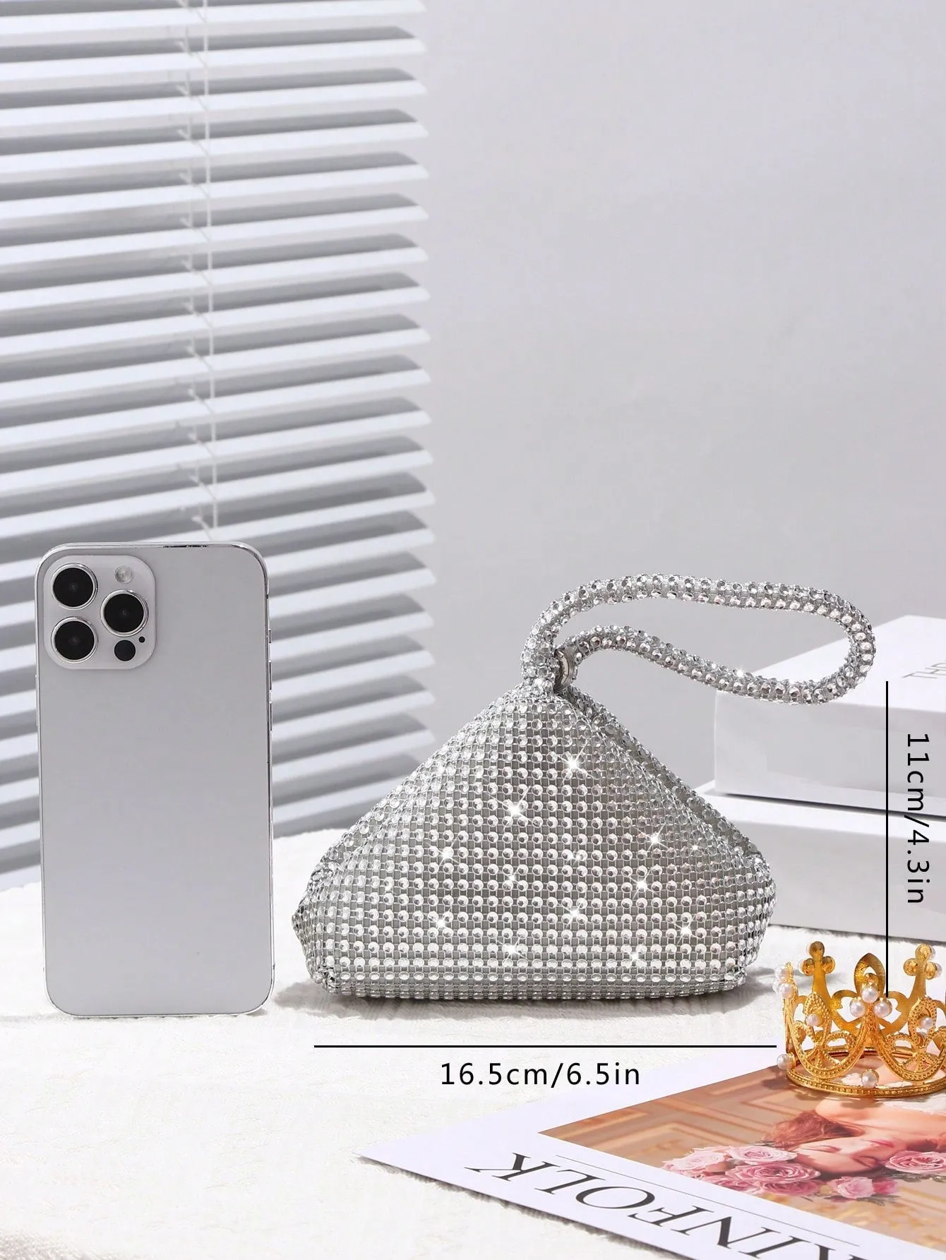 Glamorous Glitter Bling, Sequin, Luxury, Shiny Women's Mini Sparkling Rhinestone Clutch Bag