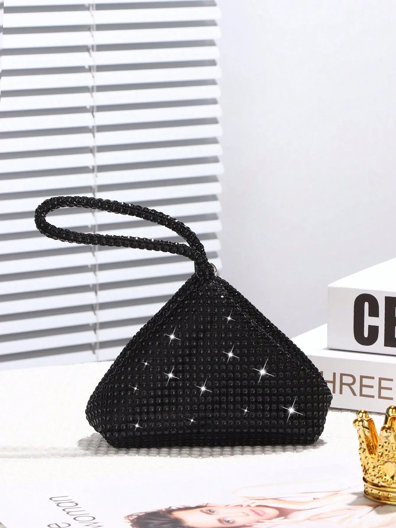 Glamorous Glitter Bling, Sequin, Luxury, Shiny Women's Mini Sparkling Rhinestone Clutch Bag