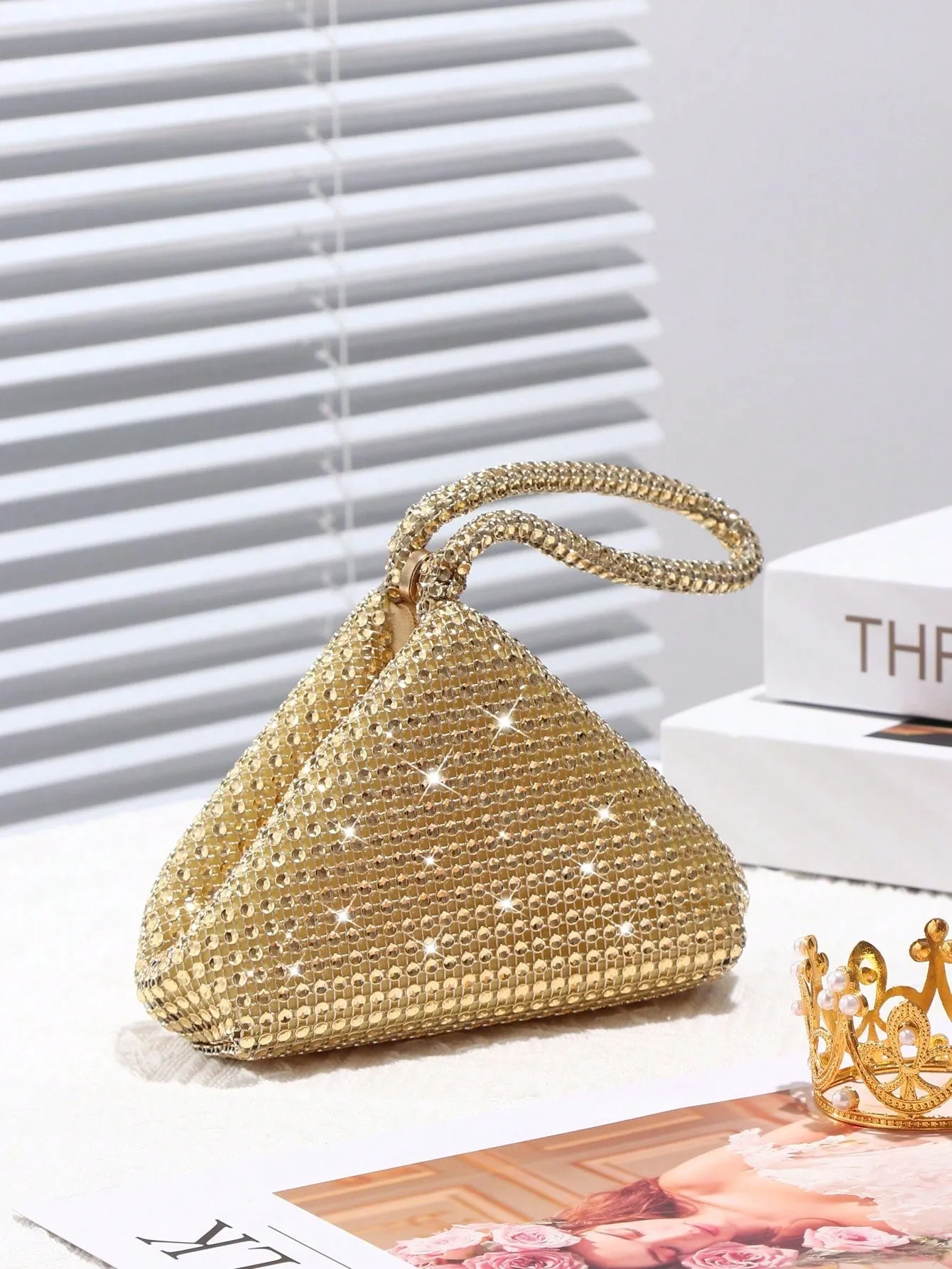 Glamorous Glitter Bling, Sequin, Luxury, Shiny Women's Mini Sparkling Rhinestone Clutch Bag