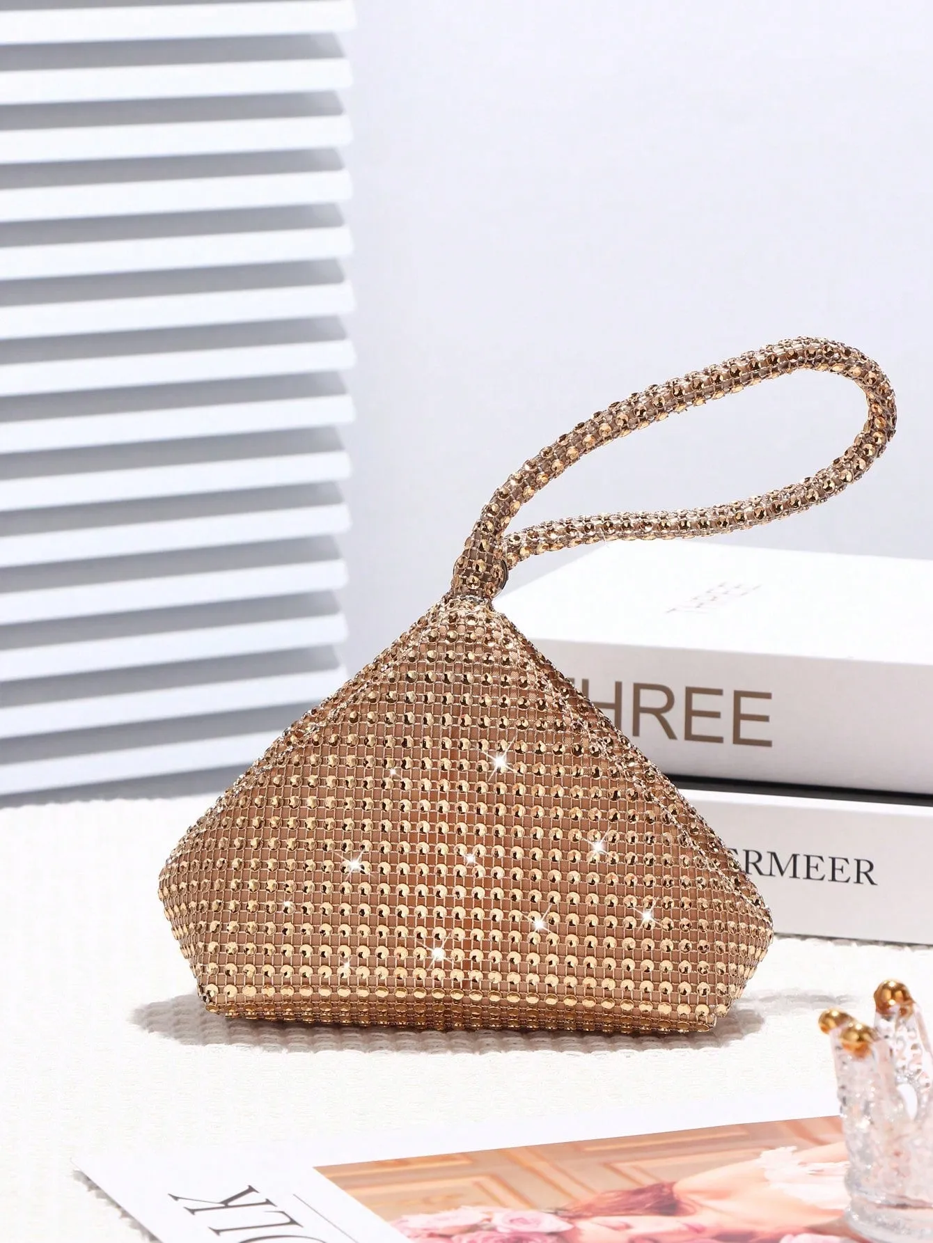 Glamorous Glitter Bling, Sequin, Luxury, Shiny Women's Mini Sparkling Rhinestone Clutch Bag