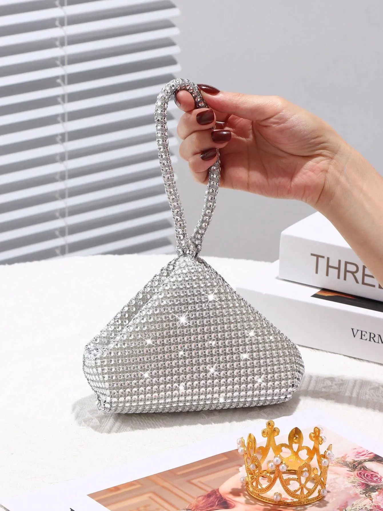 Glamorous Glitter Bling, Sequin, Luxury, Shiny Women's Mini Sparkling Rhinestone Clutch Bag