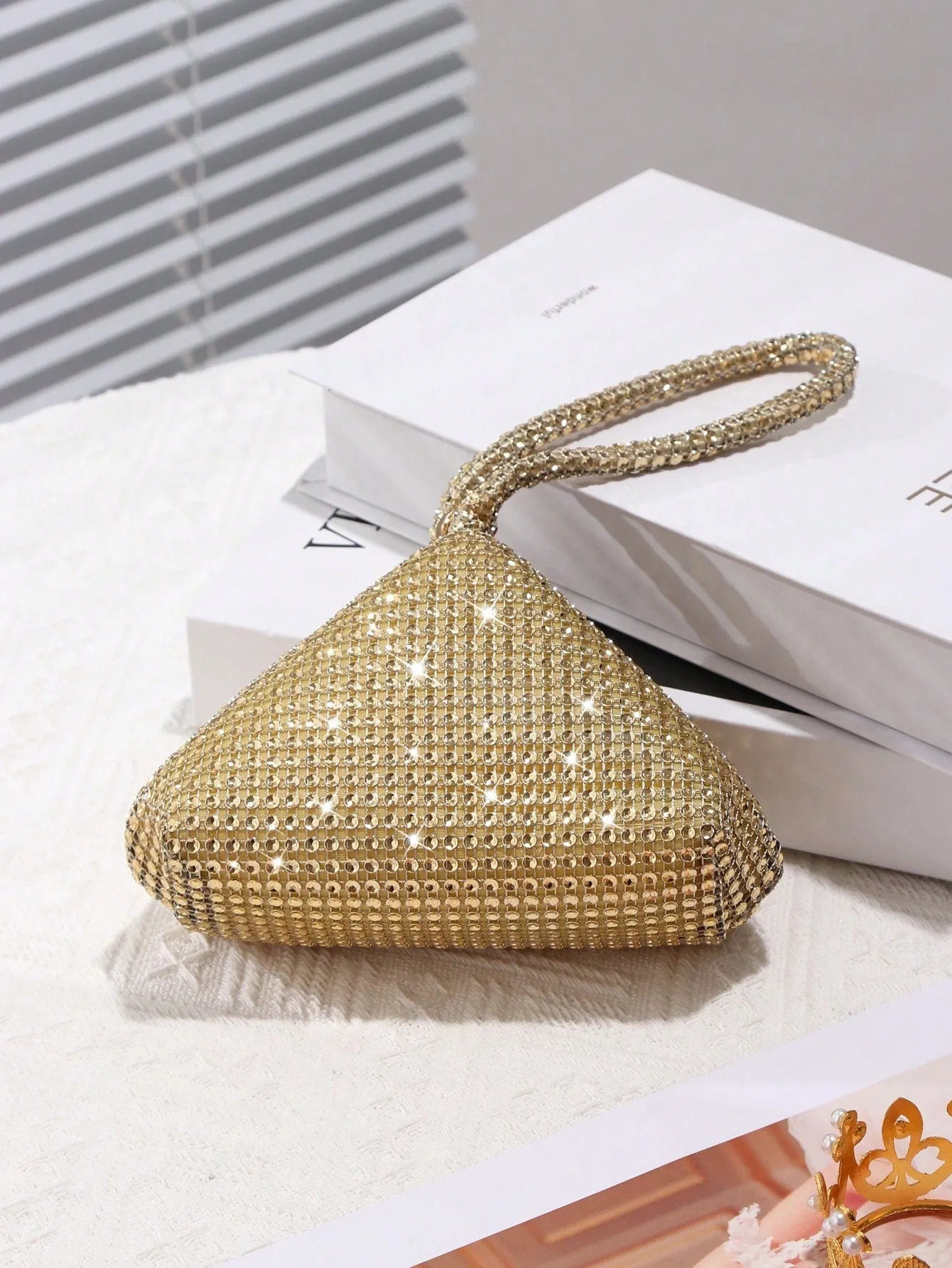 Glamorous Glitter Bling, Sequin, Luxury, Shiny Women's Mini Sparkling Rhinestone Clutch Bag