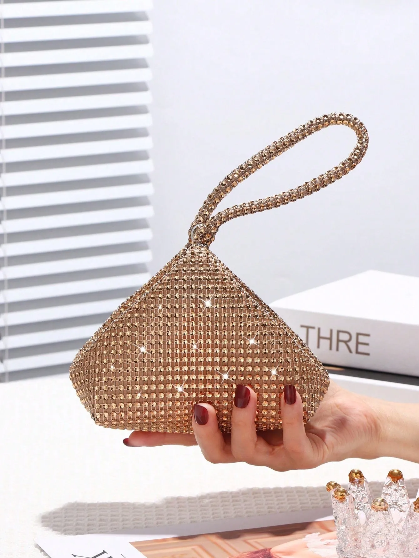Glamorous Glitter Bling, Sequin, Luxury, Shiny Women's Mini Sparkling Rhinestone Clutch Bag