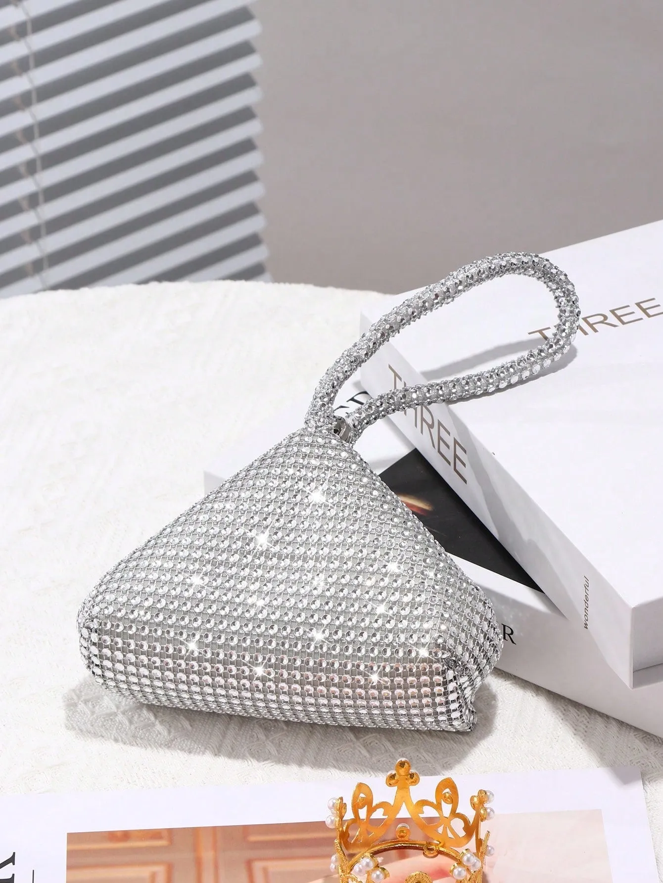 Glamorous Glitter Bling, Sequin, Luxury, Shiny Women's Mini Sparkling Rhinestone Clutch Bag
