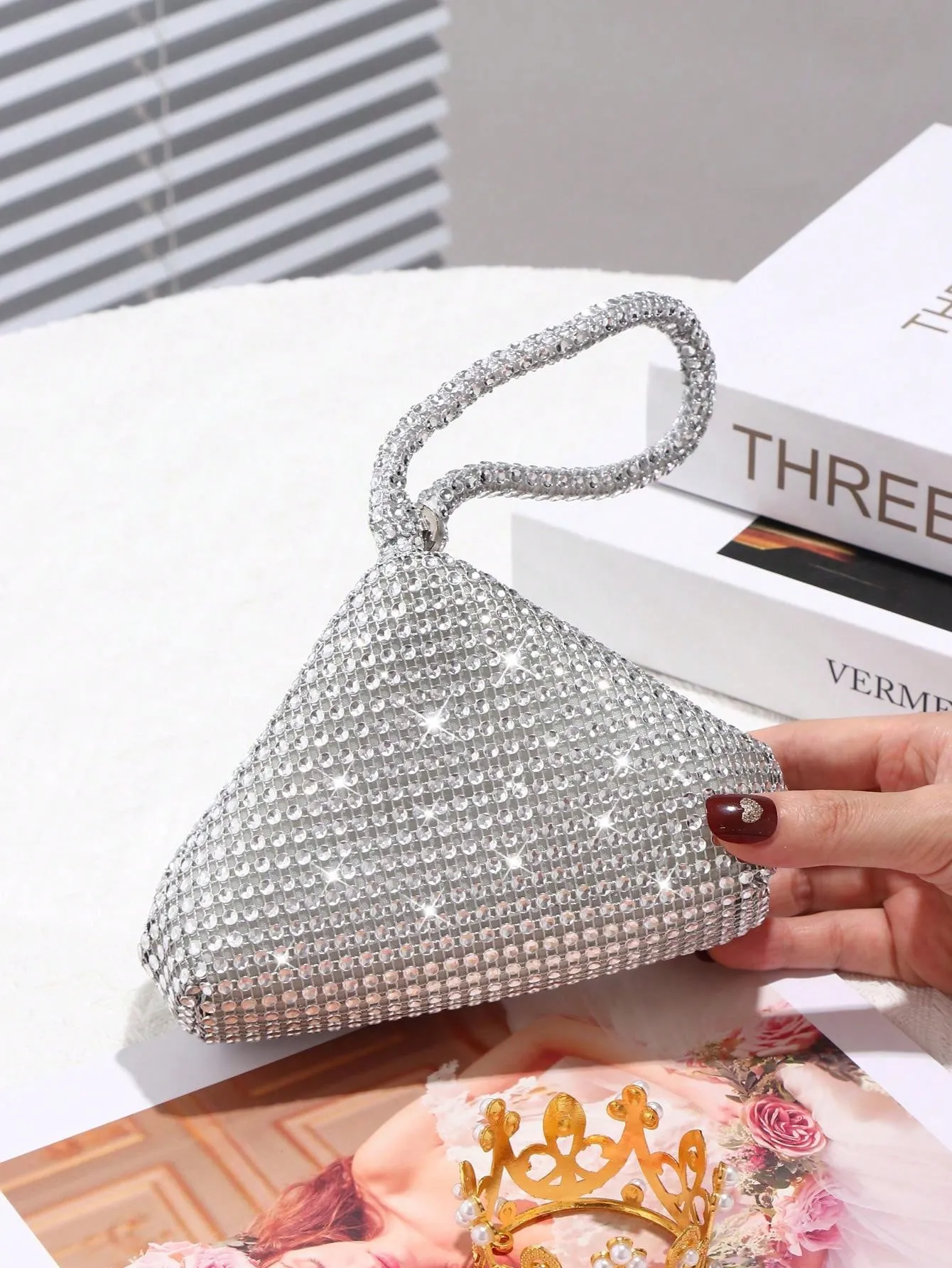 Glamorous Glitter Bling, Sequin, Luxury, Shiny Women's Mini Sparkling Rhinestone Clutch Bag