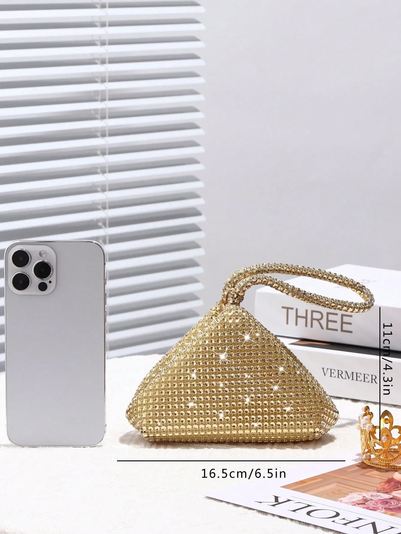 Glamorous Glitter Bling, Sequin, Luxury, Shiny Women's Mini Sparkling Rhinestone Clutch Bag
