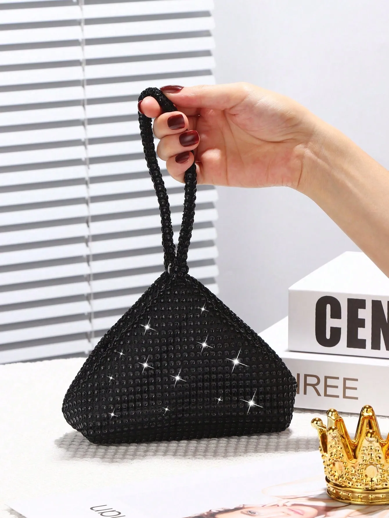 Glamorous Glitter Bling, Sequin, Luxury, Shiny Women's Mini Sparkling Rhinestone Clutch Bag