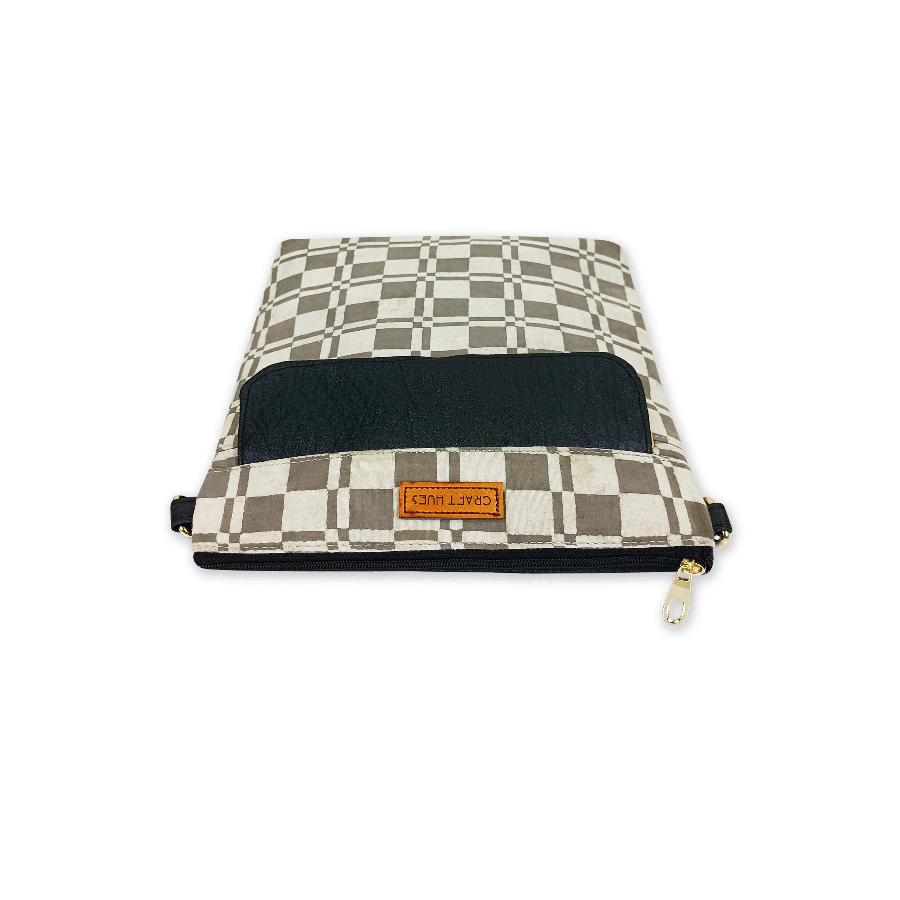 Grey Checks Messenger Bag
