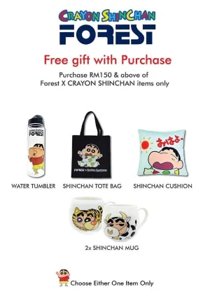 [GWP] Forest ShinChan Free Gift - Cushion / Tumble / Tote Bag / Mugs