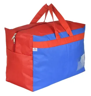Heart Home Canvas Multi-Purpose Storage Bag/Clothing Storage Organizer(Blue & Red)