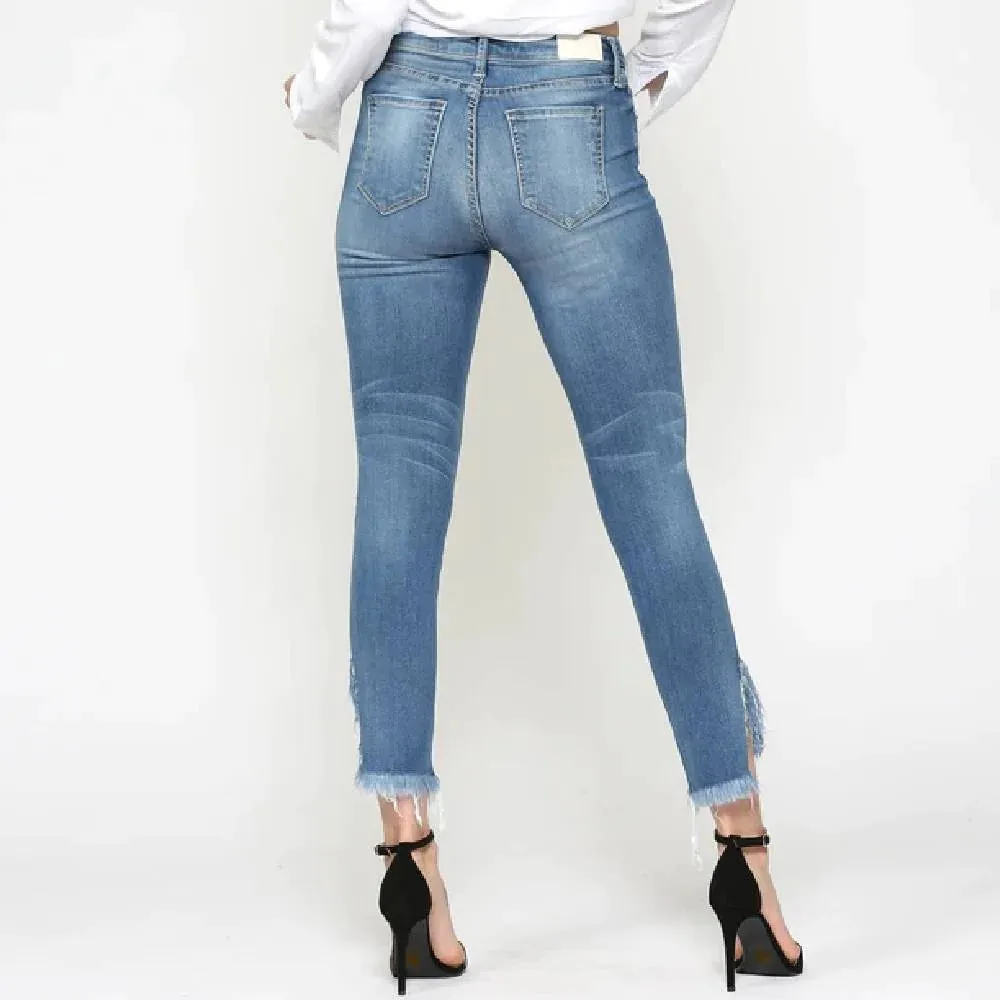 Hidden High rise side distressed skinny