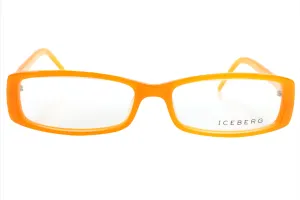 Iceberg IC03704 Orange Rectangle Acetate Fashion Italy Eyeglasses