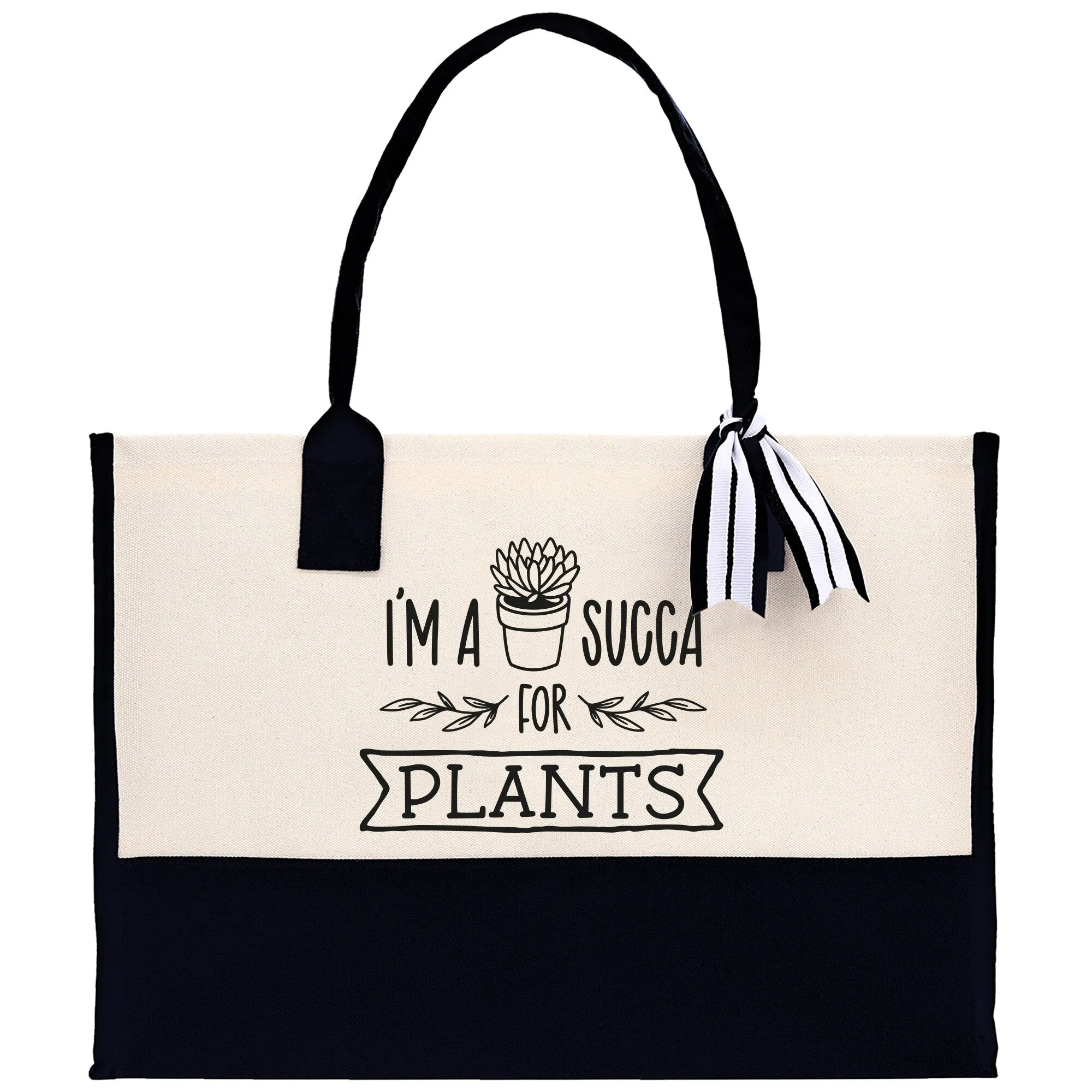 I'm a Sugga for Plants Canvas Tote Bag Plant Lovers Gift Plant Lady Tote Bag Gardener Mom Gift Gardening Tote Bag Botanical Gift for Mom