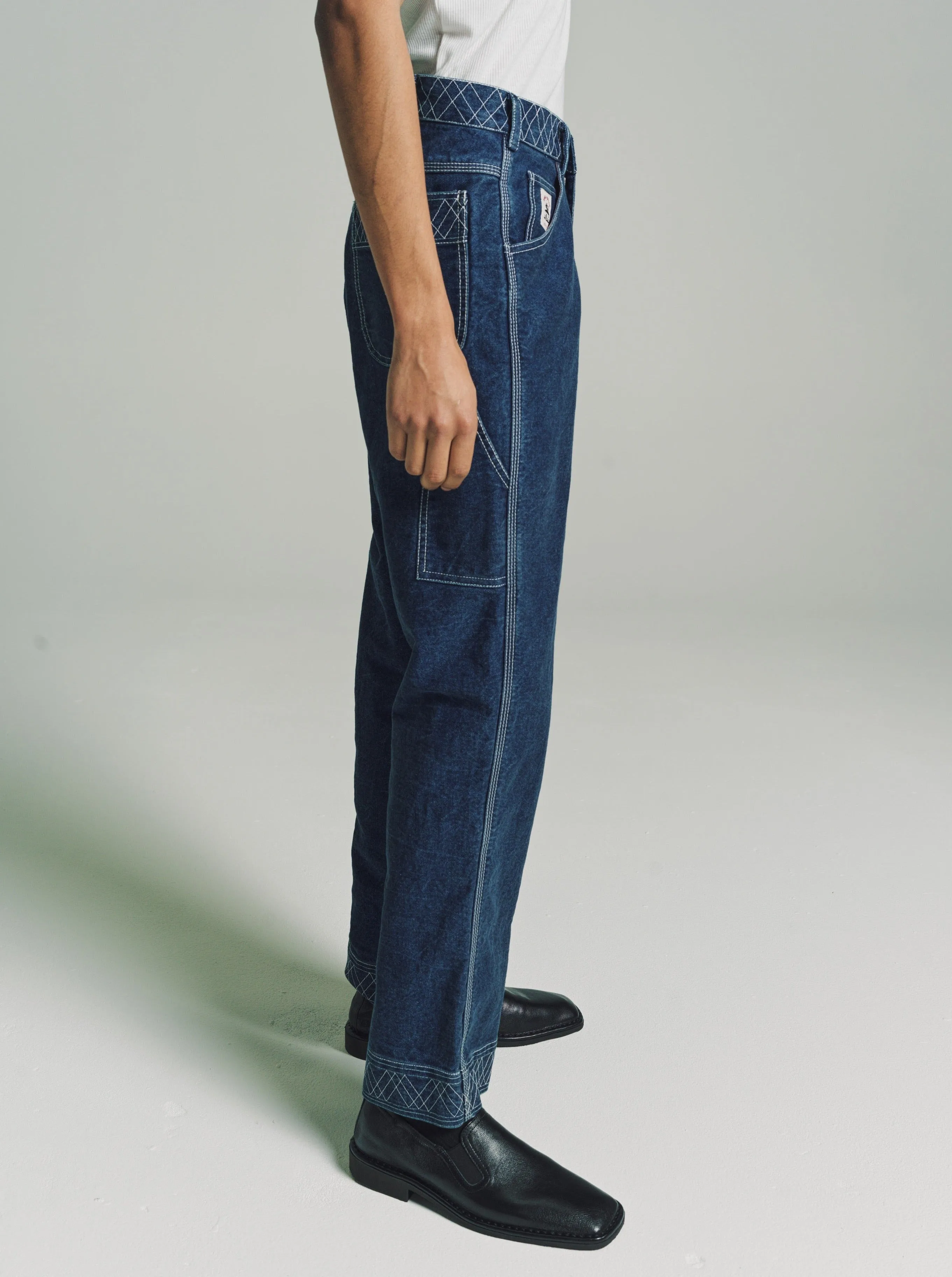 Indigo Embroidered Denim Knolly Brook Trousers