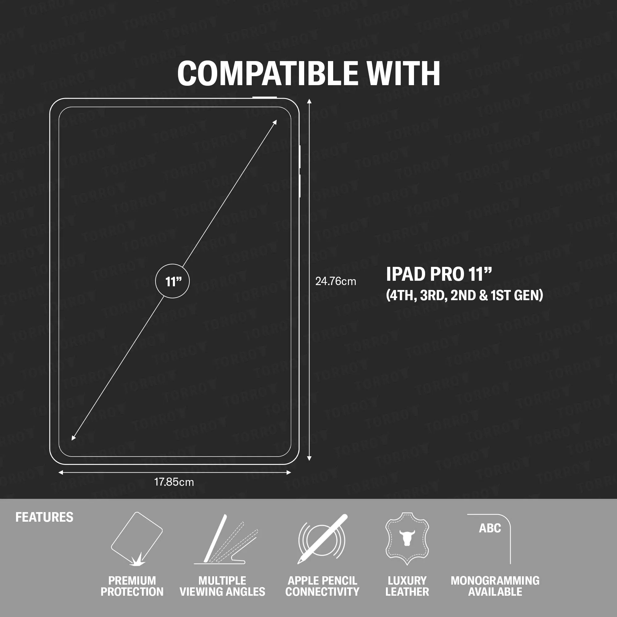 iPad Pro 11" Leather Case (4th, 3rd, 2nd & 1st Gen)