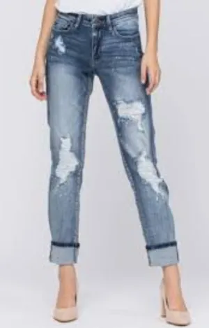 Judy Blue Bleach Splatter Boyfriend Jeans