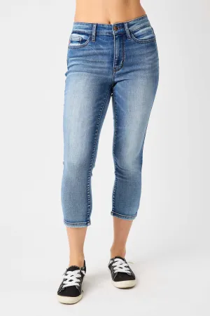 Judy Blue MidRise Contrast Wash Capris