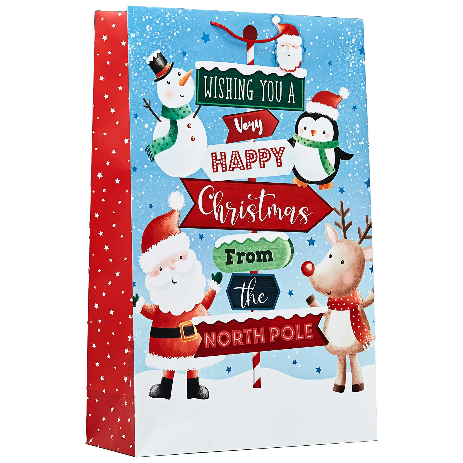 Jumbo North Pole Sign Christmas Gift Bag