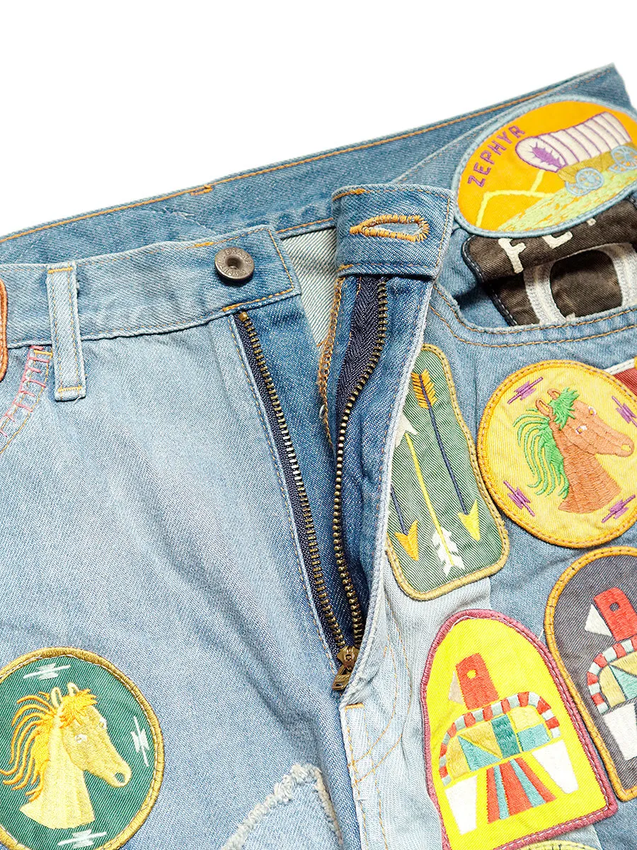Kapital 12.5oz Denim 5P RAT Flare Pants (ZEPHYROS INSANE Remake) - Indigo