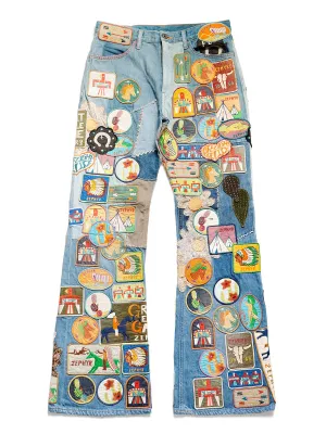 Kapital 12.5oz Denim 5P RAT Flare Pants (ZEPHYROS INSANE Remake) - Indigo