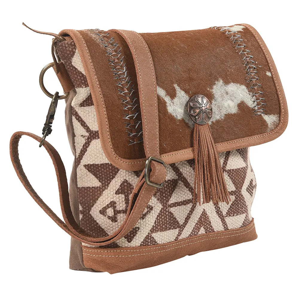 KB216 - KB216-MESSENGER Leather and Upcycled Canvas Ladies Bag 12 x 12 - KB216