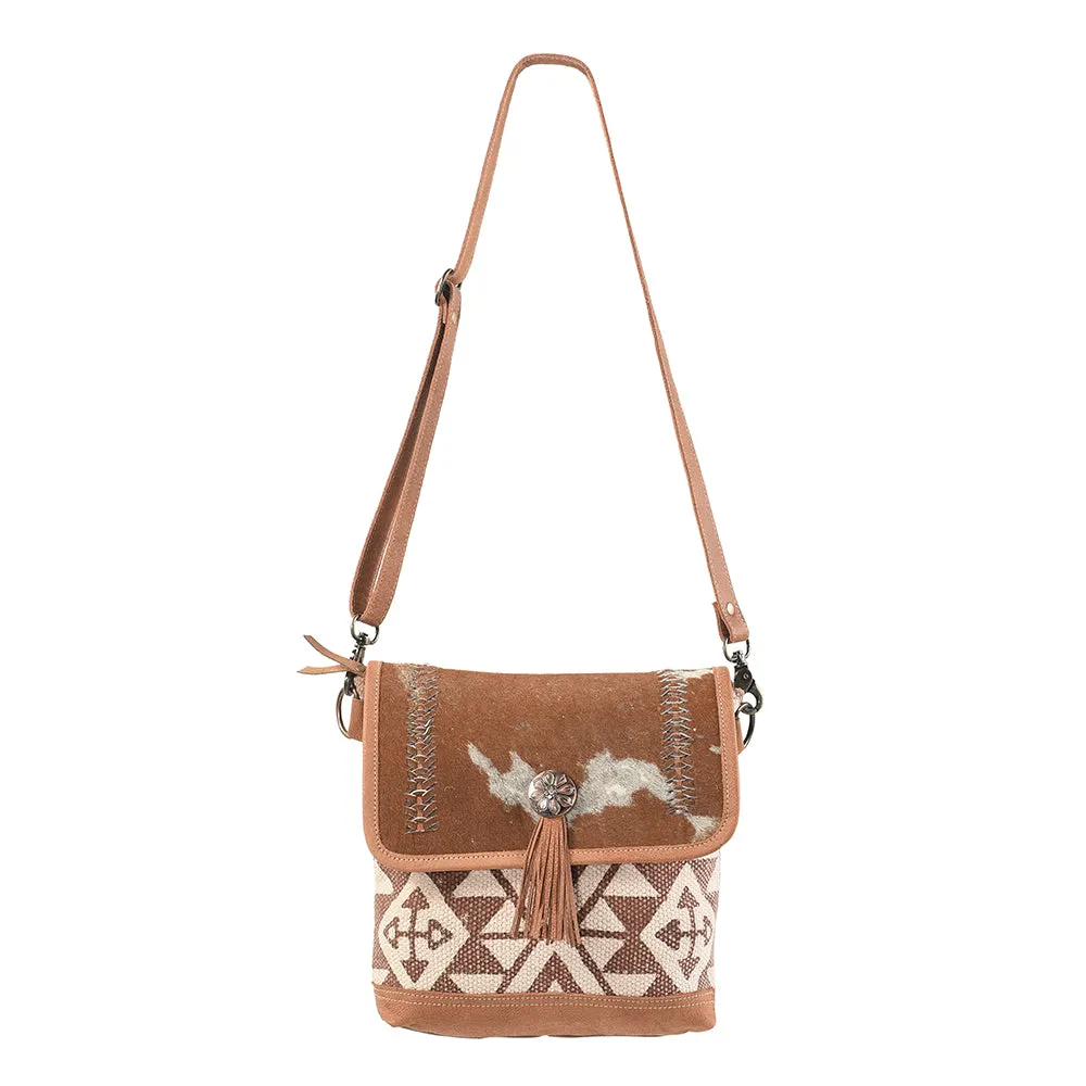 KB216 - KB216-MESSENGER Leather and Upcycled Canvas Ladies Bag 12 x 12 - KB216