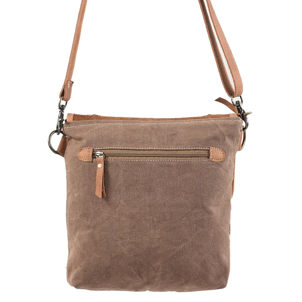 KB216 - KB216-MESSENGER Leather and Upcycled Canvas Ladies Bag 12 x 12 - KB216