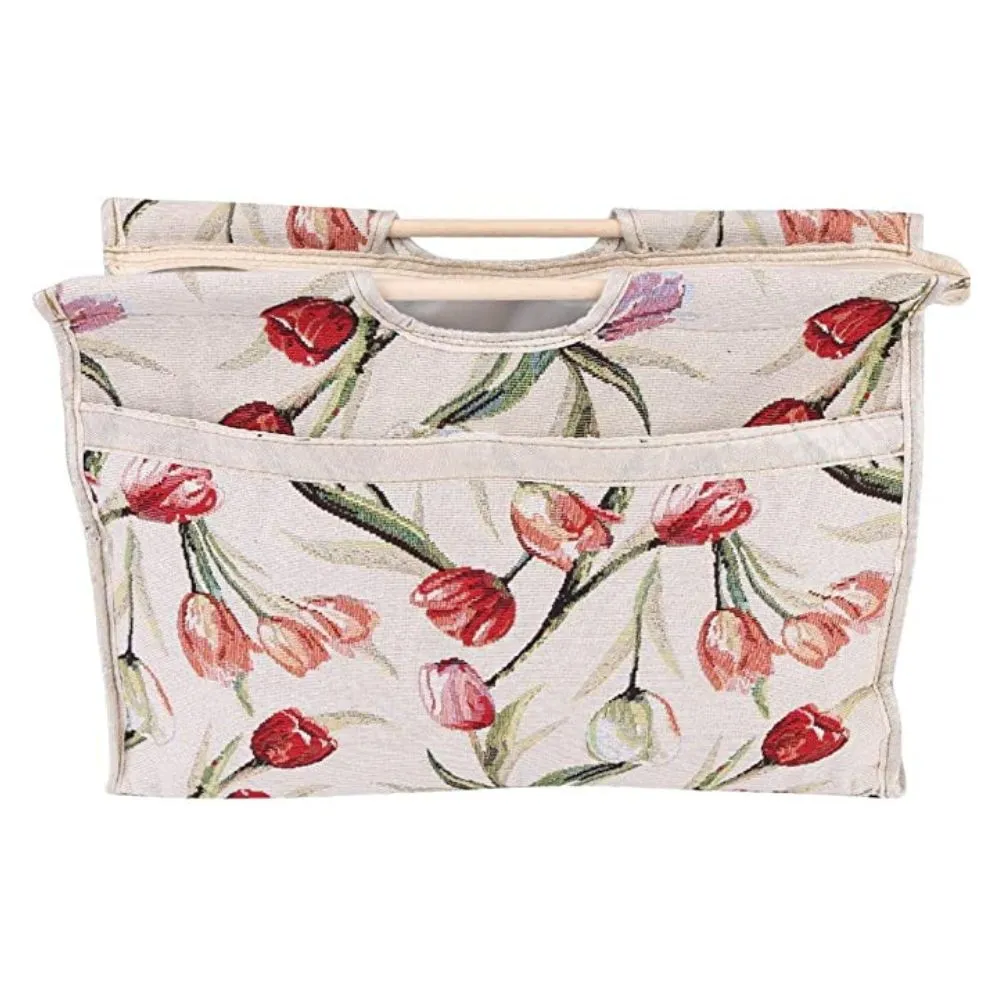 Knitting Storage Bag - Wooden Handle