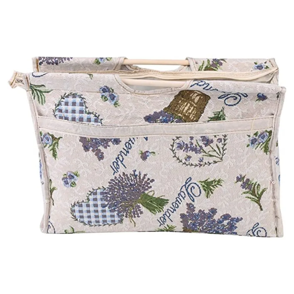 Knitting Storage Bag - Wooden Handle