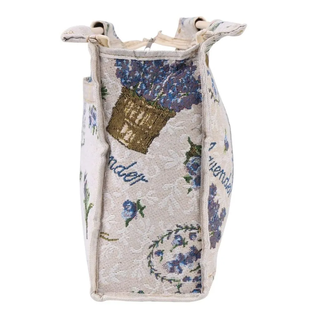 Knitting Storage Bag - Wooden Handle
