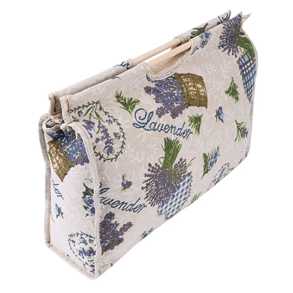 Knitting Storage Bag - Wooden Handle